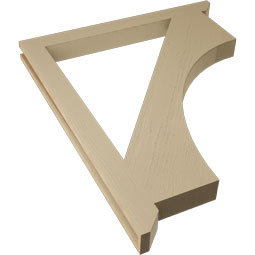 Ekena Millwork - BKTUR035X38X46WTL06RCPR - Timberthane Faux Wood Westlake Style Bracket, Slat Ends, 3 1/2"W x 38"D x 46"H, Primed Tan