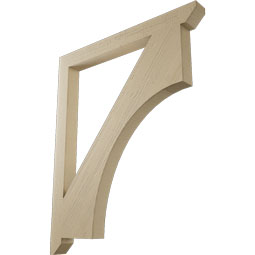 Ekena Millwork - BKTUR035X38X46WTL06RCPR - Timberthane Faux Wood Westlake Style Bracket, Slat Ends, 3 1/2"W x 38"D x 46"H, Primed Tan