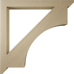 Ekena Millwork - BKTUR035X40X40WTL06RCPR - Timberthane Faux Wood Westlake Style Bracket, Slat Ends, 3 1/2"W x 40"D x 40"H, Primed Tan