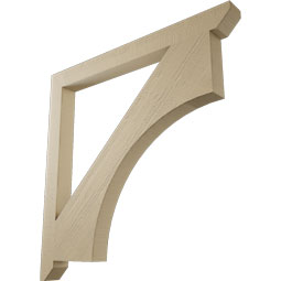 Ekena Millwork - BKTUR035X40X40WTL06RCPR - Timberthane Faux Wood Westlake Style Bracket, Slat Ends, 3 1/2"W x 40"D x 40"H, Primed Tan
