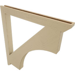 Ekena Millwork - BKTUR035X40X44WTL06RCPR - Timberthane Faux Wood Westlake Style Bracket, Slat Ends, 3 1/2"W x 40"D x 44"H, Primed Tan