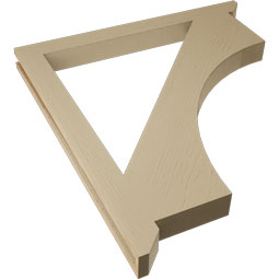 Ekena Millwork - BKTUR035X40X44WTL06RCPR - Timberthane Faux Wood Westlake Style Bracket, Slat Ends, 3 1/2"W x 40"D x 44"H, Primed Tan