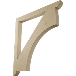 Ekena Millwork - BKTUR035X40X44WTL06RCPR - Timberthane Faux Wood Westlake Style Bracket, Slat Ends, 3 1/2"W x 40"D x 44"H, Primed Tan