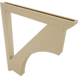 Ekena Millwork - BKTUR035X40X48WTL06RCPR - Timberthane Faux Wood Westlake Style Bracket, Slat Ends, 3 1/2"W x 40"D x 48"H, Primed Tan