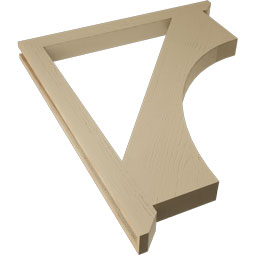 Ekena Millwork - BKTUR035X40X48WTL06RCPR - Timberthane Faux Wood Westlake Style Bracket, Slat Ends, 3 1/2"W x 40"D x 48"H, Primed Tan