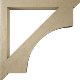 Ekena Millwork - BKTUR035X42X42WTL06RCPR - Timberthane Faux Wood Westlake Style Bracket, Slat Ends, 3 1/2"W x 42"D x 42"H, Primed Tan