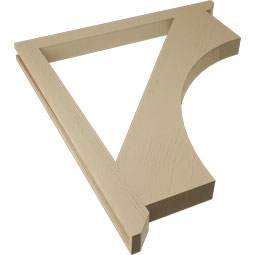 Ekena Millwork - BKTUR035X42X48WTL06RCPR - Timberthane Faux Wood Westlake Style Bracket, Slat Ends, 3 1/2"W x 42"D x 48"H, Primed Tan