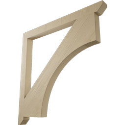 Ekena Millwork - BKTUR035X44X44WTL06RCPR - Timberthane Faux Wood Westlake Style Bracket, Slat Ends, 3 1/2"W x 44"D x 44"H, Primed Tan