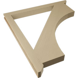 Ekena Millwork - BKTUR035X44X48WTL06RCPR - Timberthane Faux Wood Westlake Style Bracket, Slat Ends, 3 1/2"W x 44"D x 48"H, Primed Tan