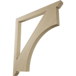 Ekena Millwork - BKTUR035X44X48WTL06RCPR - Timberthane Faux Wood Westlake Style Bracket, Slat Ends, 3 1/2"W x 44"D x 48"H, Primed Tan