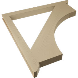 Ekena Millwork - BKTUR035X46X46WTL06RCPR - Timberthane Faux Wood Westlake Style Bracket, Slat Ends, 3 1/2"W x 46"D x 46"H, Primed Tan