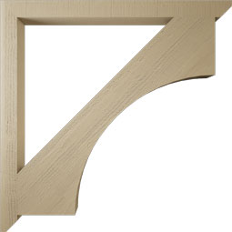 Ekena Millwork - BKTUR035X48X48WTL06RCPR - Timberthane Faux Wood Westlake Style Bracket, Slat Ends, 3 1/2"W x 48"D x 48"H, Primed Tan