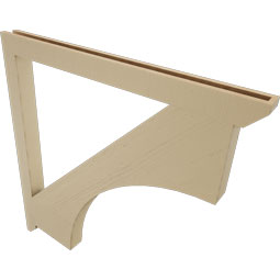 Ekena Millwork - BKTUR035X48X48WTL06RCPR - Timberthane Faux Wood Westlake Style Bracket, Slat Ends, 3 1/2"W x 48"D x 48"H, Primed Tan