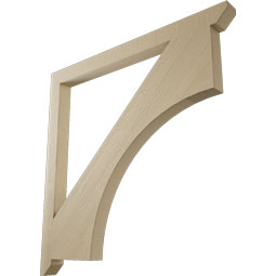 Ekena Millwork - BKTUR035X48X48WTL06RCPR - Timberthane Faux Wood Westlake Style Bracket, Slat Ends, 3 1/2"W x 48"D x 48"H, Primed Tan