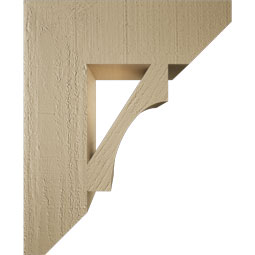 Ekena Millwork - BKTUR055X18X22WTL06RCPR - Timberthane Faux Wood Westlake Style Bracket, Slat Ends, 5 1/2"W x 18"D x 22"H, Primed Tan