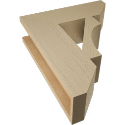 Ekena Millwork - BKTUR055X18X22WTL06RCPR - Timberthane Faux Wood Westlake Style Bracket, Slat Ends, 5 1/2"W x 18"D x 22"H, Primed Tan