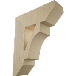 Ekena Millwork - BKTUR055X18X22WTL06RCPR - Timberthane Faux Wood Westlake Style Bracket, Slat Ends, 5 1/2"W x 18"D x 22"H, Primed Tan