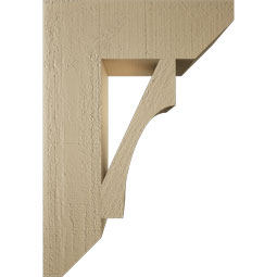 Ekena Millwork - BKTUR055X18X26WTL06RCPR - Timberthane Faux Wood Westlake Style Bracket, Slat Ends, 5 1/2"W x 18"D x 26"H, Primed Tan
