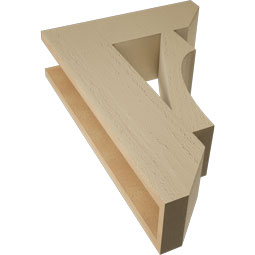 Ekena Millwork - BKTUR055X18X26WTL06RCPR - Timberthane Faux Wood Westlake Style Bracket, Slat Ends, 5 1/2"W x 18"D x 26"H, Primed Tan