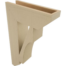 Ekena Millwork - BKTUR055X18X30WTL06RCPR - Timberthane Faux Wood Westlake Style Bracket, Slat Ends, 5 1/2"W x 18"D x 30"H, Primed Tan