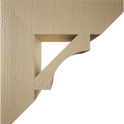 Ekena Millwork - BKTUR055X20X20WTL06RCPR - Timberthane Faux Wood Westlake Style Bracket, Slat Ends, 5 1/2"W x 20"D x 20"H, Primed Tan
