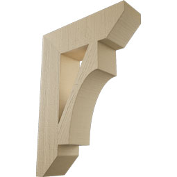 Ekena Millwork - BKTUR055X20X28WTL06RCPR - Timberthane Faux Wood Westlake Style Bracket, Slat Ends, 5 1/2"W x 20"D x 28"H, Primed Tan
