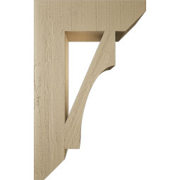 Ekena Millwork - BKTUR055X20X32WTL06RCPR - Timberthane Faux Wood Westlake Style Bracket, Slat Ends, 5 1/2"W x 20"D x 32"H, Primed Tan