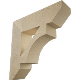 Ekena Millwork - BKTUR055X22X22WTL06RCPR - Timberthane Faux Wood Westlake Style Bracket, Slat Ends, 5 1/2"W x 22"D x 22"H, Primed Tan