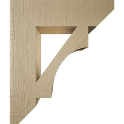 Ekena Millwork - BKTUR055X22X26WTL06RCPR - Timberthane Faux Wood Westlake Style Bracket, Slat Ends, 5 1/2"W x 22"D x 26"H, Primed Tan