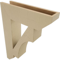 Ekena Millwork - BKTUR055X22X30WTL06RCPR - Timberthane Faux Wood Westlake Style Bracket, Slat Ends, 5 1/2"W x 22"D x 30"H, Primed Tan