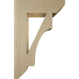 Ekena Millwork - BKTUR055X22X34WTL06RCPR - Timberthane Faux Wood Westlake Style Bracket, Slat Ends, 5 1/2"W x 22"D x 34"H, Primed Tan