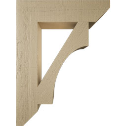 Ekena Millwork - BKTUR055X24X32WTL06RCPR - Timberthane Faux Wood Westlake Style Bracket, Slat Ends, 5 1/2"W x 24"D x 32"H, Primed Tan