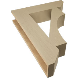 Ekena Millwork - BKTUR055X24X32WTL06RCPR - Timberthane Faux Wood Westlake Style Bracket, Slat Ends, 5 1/2"W x 24"D x 32"H, Primed Tan