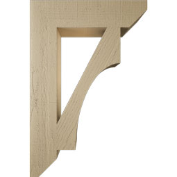 Ekena Millwork - BKTUR055X24X36WTL06RCPR - Timberthane Faux Wood Westlake Style Bracket, Slat Ends, 5 1/2"W x 24"D x 36"H, Primed Tan