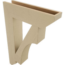 Ekena Millwork - BKTUR055X24X36WTL06RCPR - Timberthane Faux Wood Westlake Style Bracket, Slat Ends, 5 1/2"W x 24"D x 36"H, Primed Tan