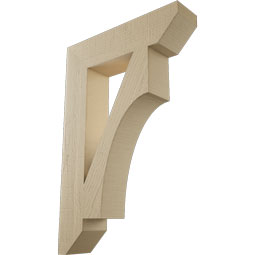 Ekena Millwork - BKTUR055X24X36WTL06RCPR - Timberthane Faux Wood Westlake Style Bracket, Slat Ends, 5 1/2"W x 24"D x 36"H, Primed Tan