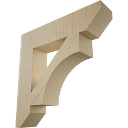 Ekena Millwork - BKTUR055X26X26WTL06RCPR - Timberthane Faux Wood Westlake Style Bracket, Slat Ends, 5 1/2"W x 26"D x 26"H, Primed Tan
