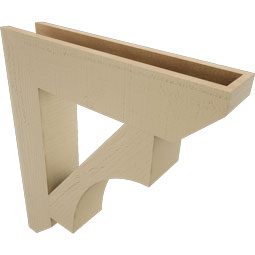 Ekena Millwork - BKTUR055X26X30WTL06RCPR - Timberthane Faux Wood Westlake Style Bracket, Slat Ends, 5 1/2"W x 26"D x 30"H, Primed Tan