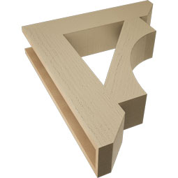 Ekena Millwork - BKTUR055X26X30WTL06RCPR - Timberthane Faux Wood Westlake Style Bracket, Slat Ends, 5 1/2"W x 26"D x 30"H, Primed Tan