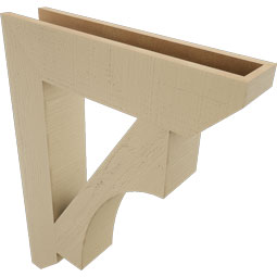 Ekena Millwork - BKTUR055X26X34WTL06RCPR - Timberthane Faux Wood Westlake Style Bracket, Slat Ends, 5 1/2"W x 26"D x 34"H, Primed Tan
