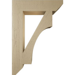 Ekena Millwork - BKTUR055X26X38WTL06RCPR - Timberthane Faux Wood Westlake Style Bracket, Slat Ends, 5 1/2"W x 26"D x 38"H, Primed Tan