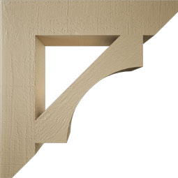 Ekena Millwork - BKTUR055X28X28WTL06RCPR - Timberthane Faux Wood Westlake Style Bracket, Slat Ends, 5 1/2"W x 28"D x 28"H, Primed Tan