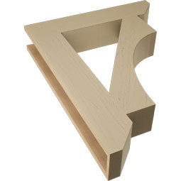 Ekena Millwork - BKTUR055X28X36WTL06RCPR - Timberthane Faux Wood Westlake Style Bracket, Slat Ends, 5 1/2"W x 28"D x 36"H, Primed Tan