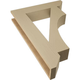 Ekena Millwork - BKTUR055X28X40WTL06RCPR - Timberthane Faux Wood Westlake Style Bracket, Slat Ends, 5 1/2"W x 28"D x 40"H, Primed Tan