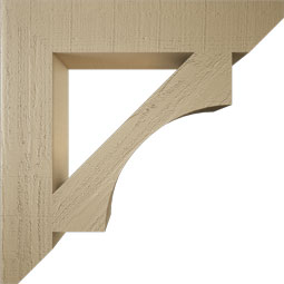 Ekena Millwork - BKTUR055X30X30WTL06RCPR - Timberthane Faux Wood Westlake Style Bracket, Slat Ends, 5 1/2"W x 30"D x 30"H, Primed Tan