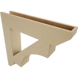 Ekena Millwork - BKTUR055X30X30WTL06RCPR - Timberthane Faux Wood Westlake Style Bracket, Slat Ends, 5 1/2"W x 30"D x 30"H, Primed Tan