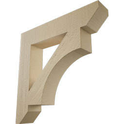 Ekena Millwork - BKTUR055X30X30WTL06RCPR - Timberthane Faux Wood Westlake Style Bracket, Slat Ends, 5 1/2"W x 30"D x 30"H, Primed Tan