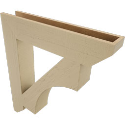 Ekena Millwork - BKTUR055X30X34WTL06RCPR - Timberthane Faux Wood Westlake Style Bracket, Slat Ends, 5 1/2"W x 30"D x 34"H, Primed Tan
