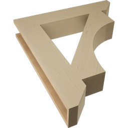 Ekena Millwork - BKTUR055X30X34WTL06RCPR - Timberthane Faux Wood Westlake Style Bracket, Slat Ends, 5 1/2"W x 30"D x 34"H, Primed Tan