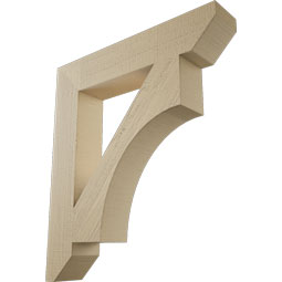 Ekena Millwork - BKTUR055X30X34WTL06RCPR - Timberthane Faux Wood Westlake Style Bracket, Slat Ends, 5 1/2"W x 30"D x 34"H, Primed Tan